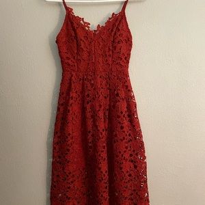 Deep orange red dress
